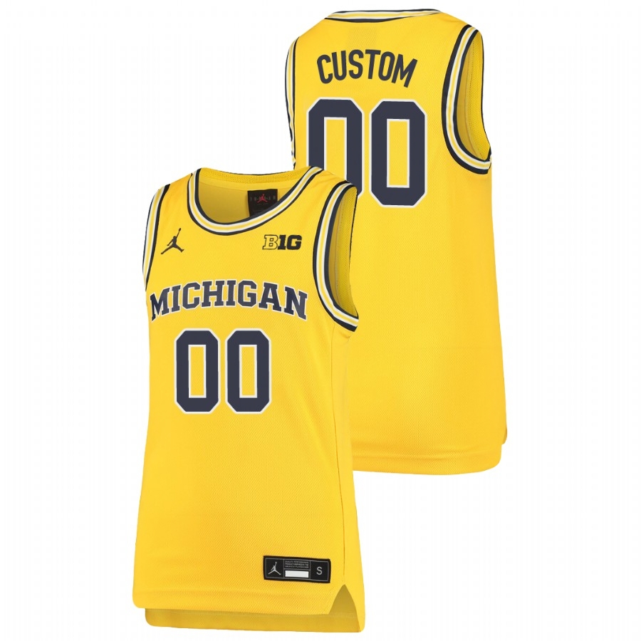 Michigan Wolverines Youth NCAA Custom #00 Maize Replica College Basketball Jersey HPZ0549JF